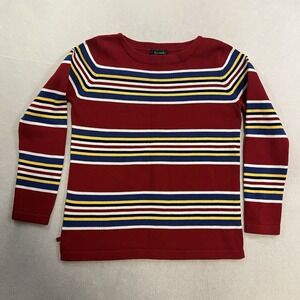 Lauren Ralph Lauren Boat Neck Blanket Sweater Small Cotton Southwest Stripes